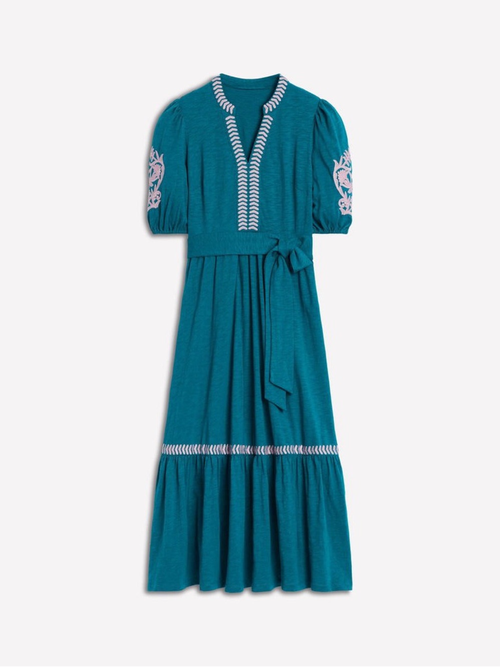 Boden Amara Embroidered Dress in Blue